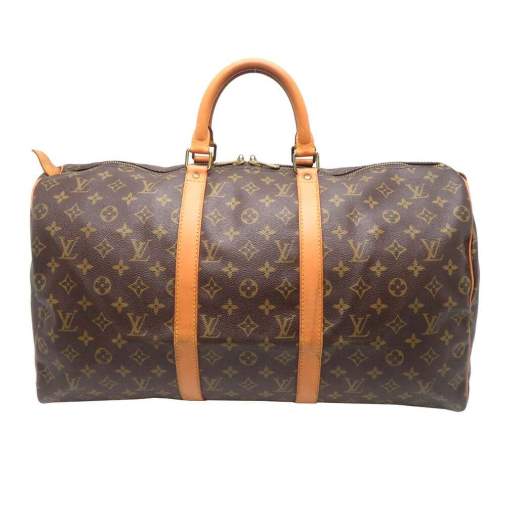 LOUIS VUITTON Authentic Brown Monogram Keepall 50 Boston Bag - Picture 1 of 9
